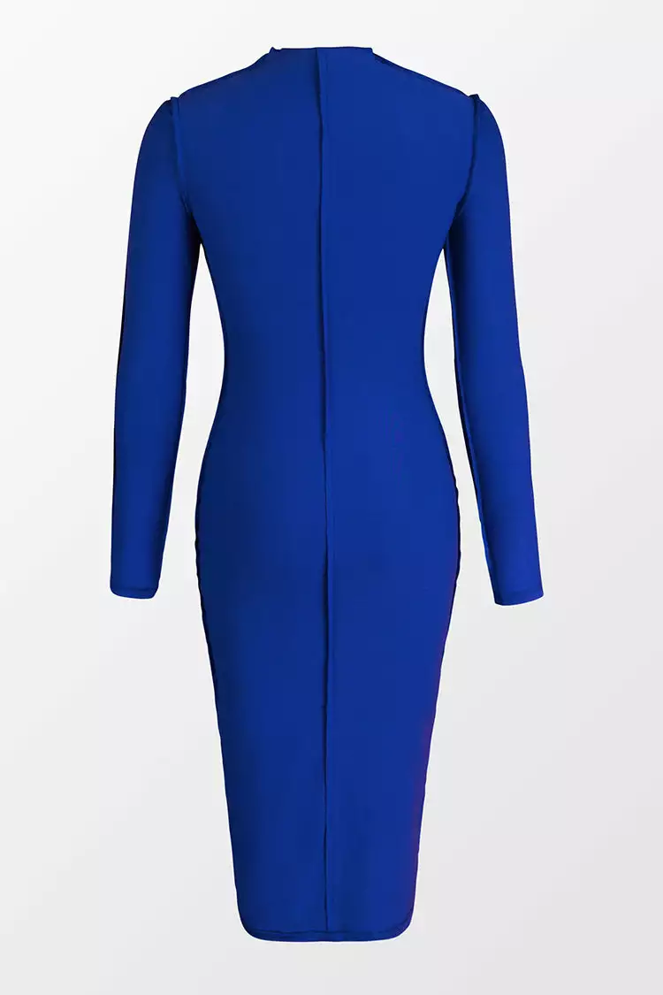 Cupshe Sonia Blue Long Sleeve Bodycon Dress 2 Cupshe Sonia Blue Long Sleeve Bodycon Dress - Image 2