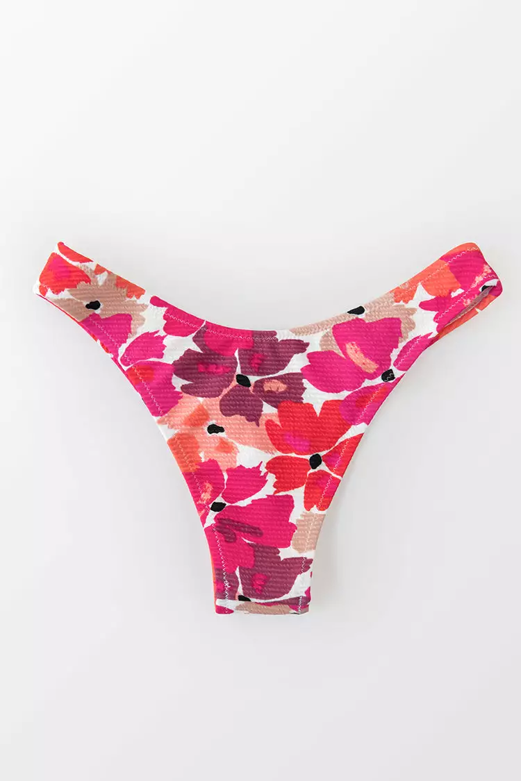 Cupshe Kalani Red Floral Low Waisted Bikini Bottom 4 Cupshe Kalani Red Floral Low Waisted Bikini Bottom - Image 4