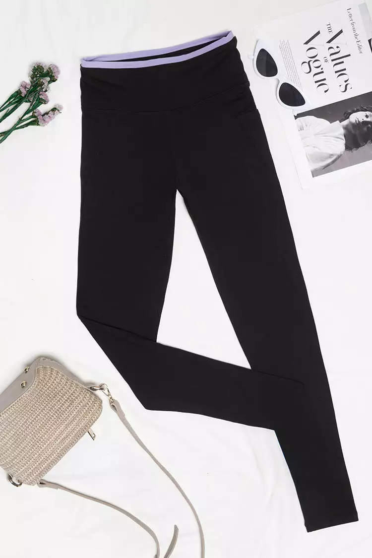 Cupshe Sunshine Side Black High Waisted Leggings 3 Cupshe Sunshine Side Black High Waisted Leggings - Image 3