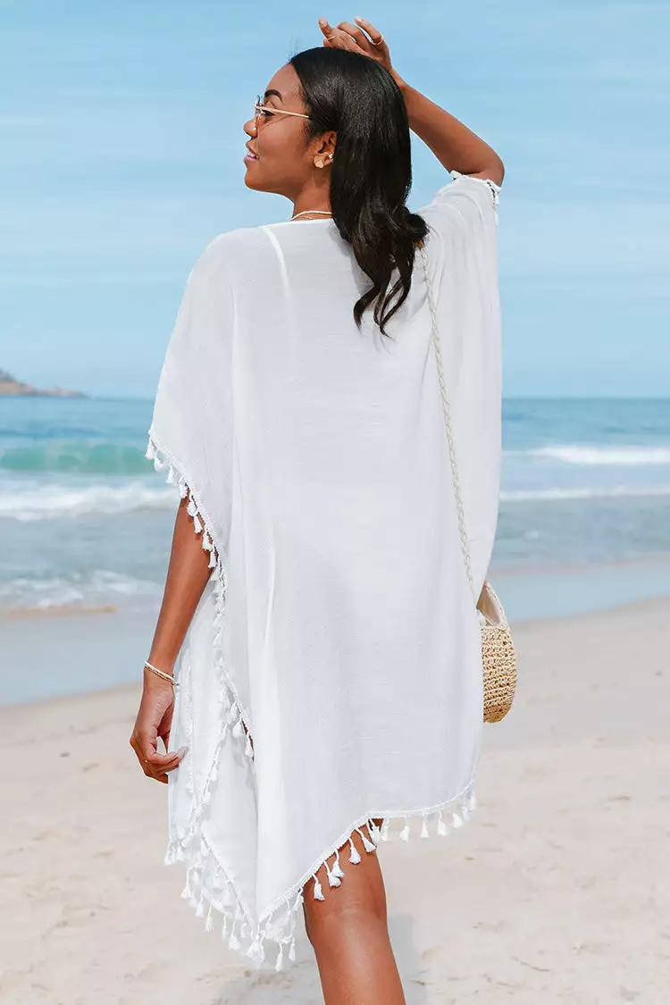 Cupshe Rosemary Tassel Trim Split Kimono 2 Cupshe Rosemary Tassel Trim Split Kimono - Image 2