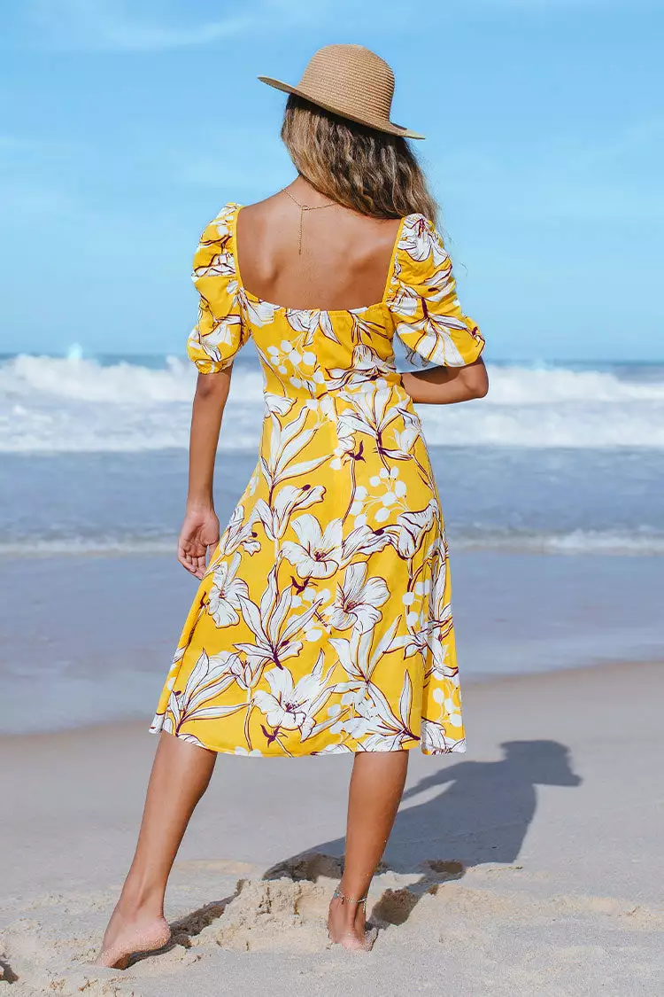 Cupshe Vada Floral V-Neck Front Dress 2 Cupshe Vada Floral V-Neck Front Dress - Image 2