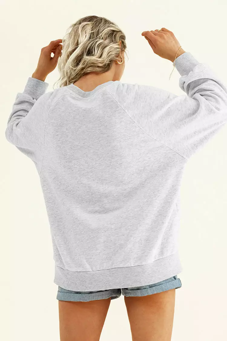 Cupshe Charmed Gray Crewneck Sweatshirt 2 Cupshe Charmed Gray Crewneck Sweatshirt - Image 2