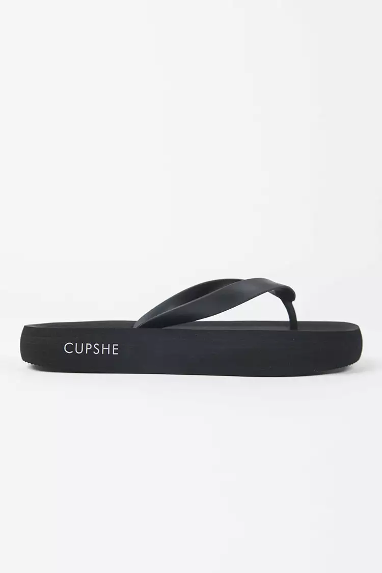 Cupshe Sand Bar Black Flip Flops 2 Cupshe Sand Bar Black Flip Flops - Image 2