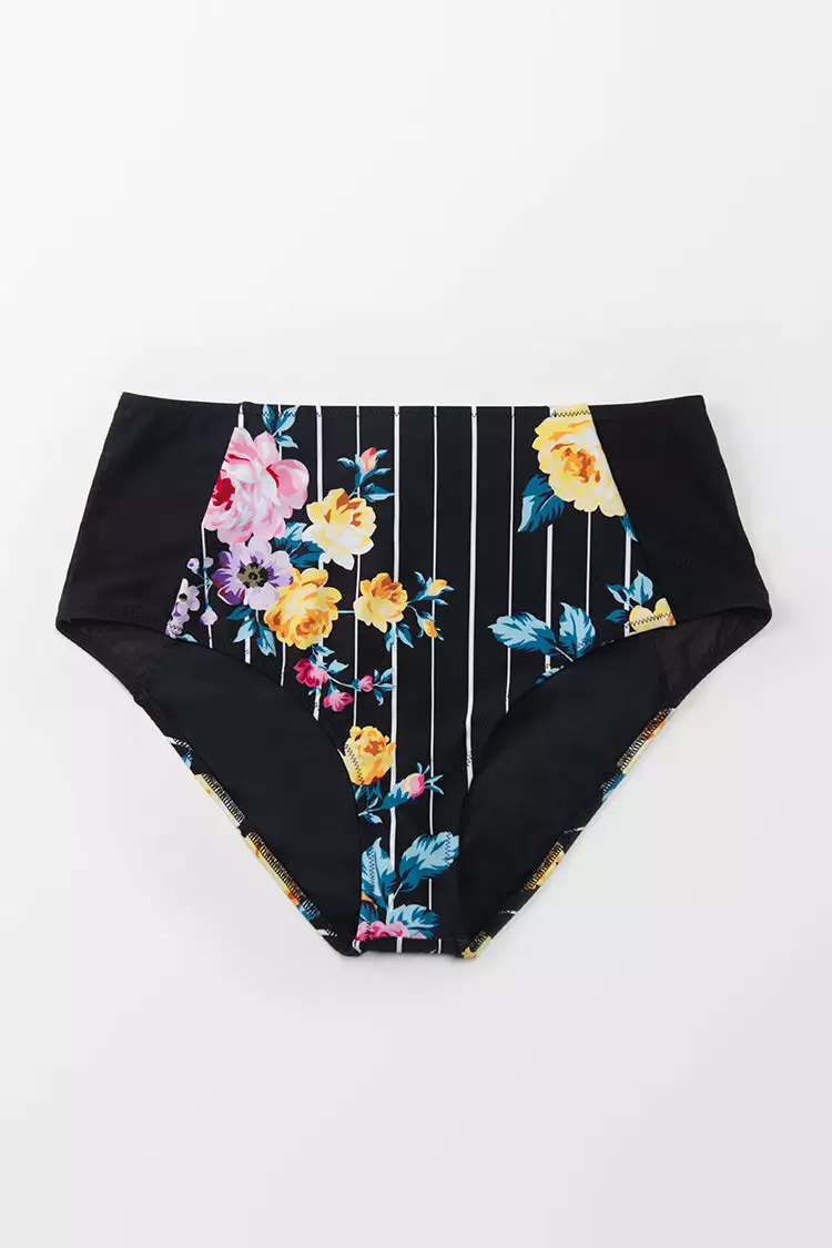 Cupshe Catherine Floral High Waisted Plus Size Bikini Bottom 3 Cupshe Catherine Floral High Waisted Plus Size Bikini Bottom - Image 3