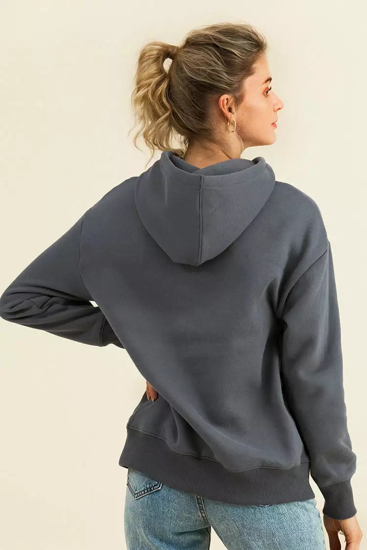 Cupshe Angel Wing Gray Oversized Hoodie 2 Cupshe Angel Wing Gray Oversized Hoodie - Image 2