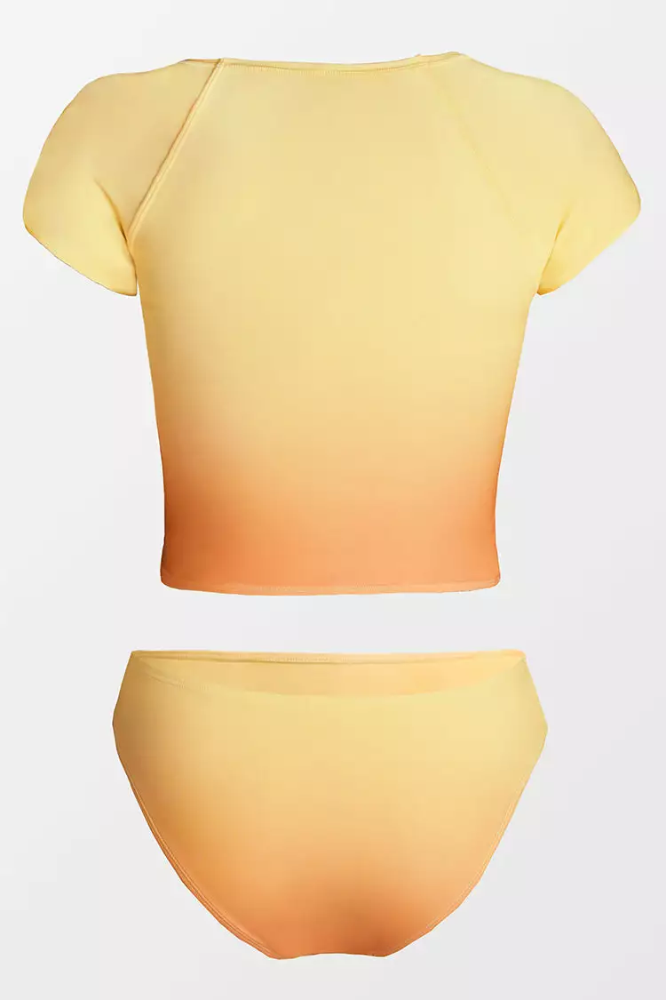 Cupshe Ashlee Ombre Print Cap Sleeve Tankini 2 Cupshe Ashlee Ombre Print Cap Sleeve Tankini - Image 2