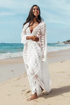Cupshe Floral Mesh Long Kimono Cover Up