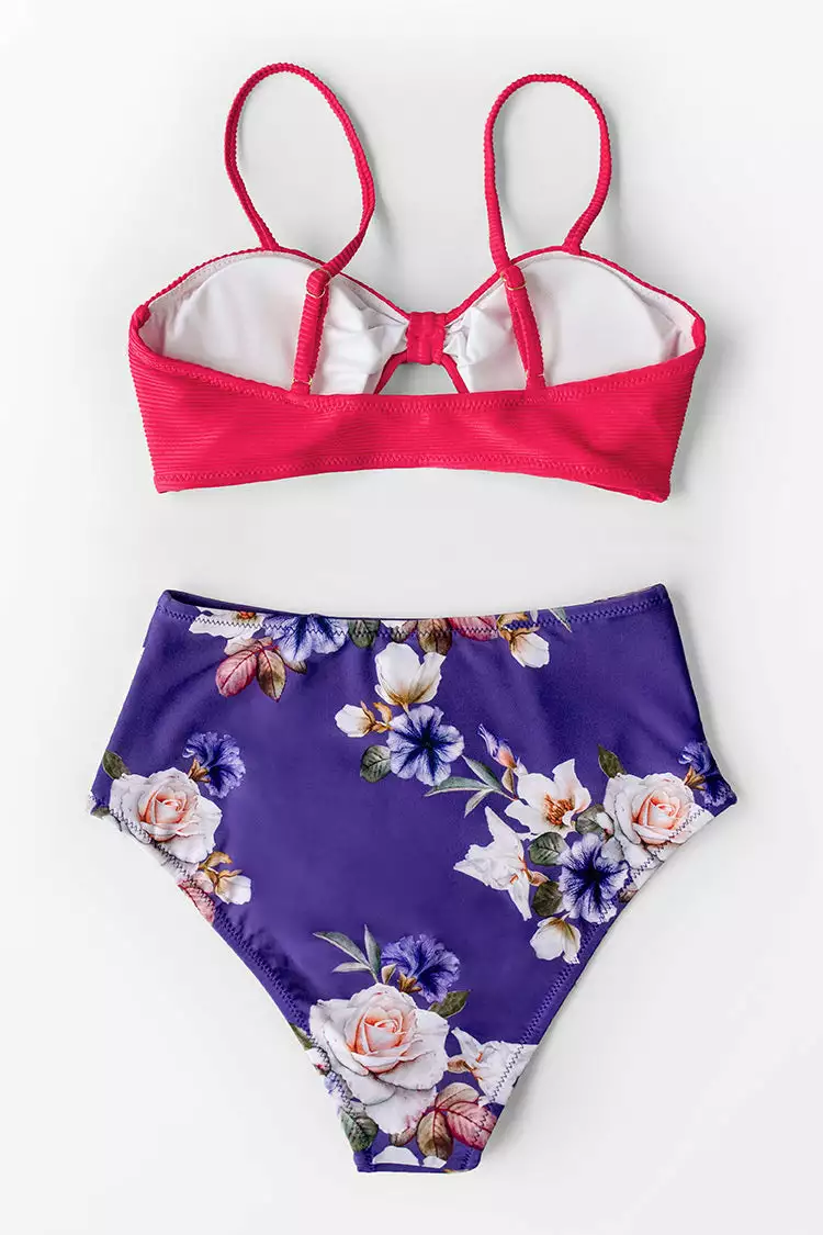 Cupshe Neon Pink Bikini with Floral Bottom 6 Cupshe Neon Pink Bikini with Floral Bottom - Image 6