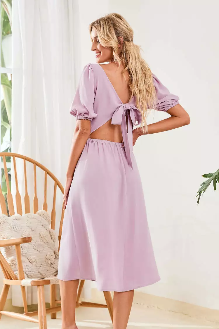 Cupshe Rachelle Square Neck Fitted Waisted Bubble Sleeve A-Shape Dress 2 Cupshe Rachelle Square Neck Fitted Waisted Bubble Sleeve A-Shape Dress - Image 2