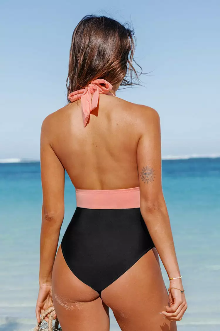 Cupshe Christine Ruched Halter One Piece Swimsuit 2 Cupshe Christine Ruched Halter One Piece Swimsuit - Image 2