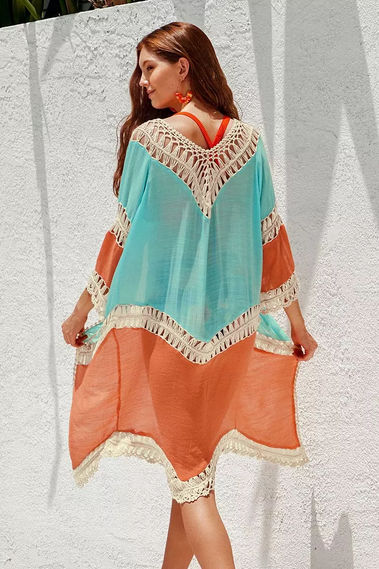 Cupshe Rosalee Colorblock Crochet Trim Kimono 2 Cupshe Rosalee Colorblock Crochet Trim Kimono - Image 2
