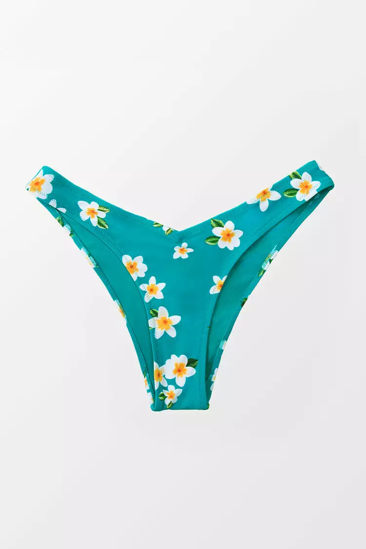 Cupshe Miracle Aqua Floral Low Waisted Bikini Bottom 3 Cupshe Miracle Aqua Floral Low Waisted Bikini Bottom - Image 3