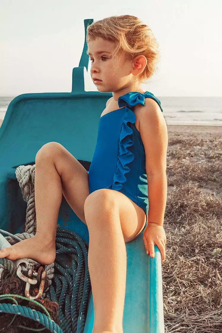 Cupshe Indie One Shoulder Ruffle One Piece Swimsuit For Toddler Girls And Girls 2 Cupshe Indie One Shoulder Ruffle One Piece Swimsuit For Toddler Girls And Girls - Image 2