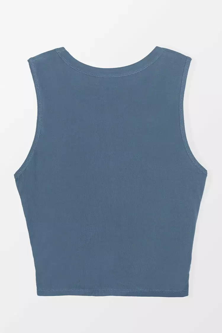 Cupshe Shimmer Sleeveless Twist Sweatshirt 3 Cupshe Shimmer Sleeveless Twist Sweatshirt - Image 3