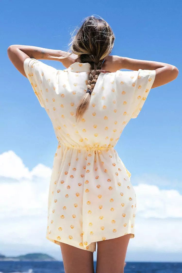 Cupshe Anastasia Shell Print Tie Waist Romper 2 Cupshe Anastasia Shell Print Tie Waist Romper - Image 2