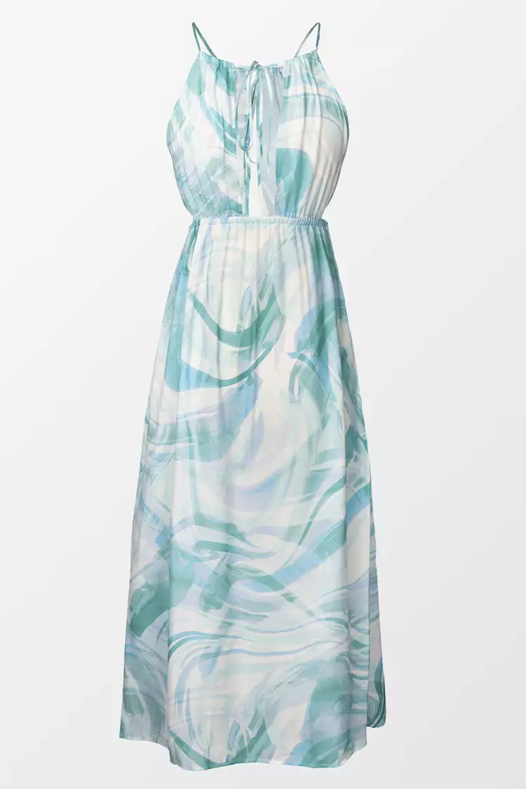 Cupshe Taryn Marble Print Elastic Cut-out Waist Dress 2 Cupshe Taryn Marble Print Elastic Cut-out Waist Dress - Image 2