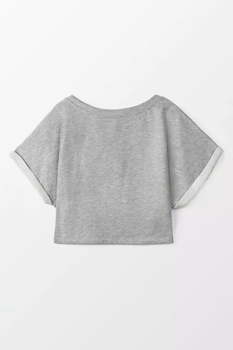 Cupshe Stonecreek Short Sleeve Crop Sweatshirt 3 Cupshe Stonecreek Short Sleeve Crop Sweatshirt - Image 3