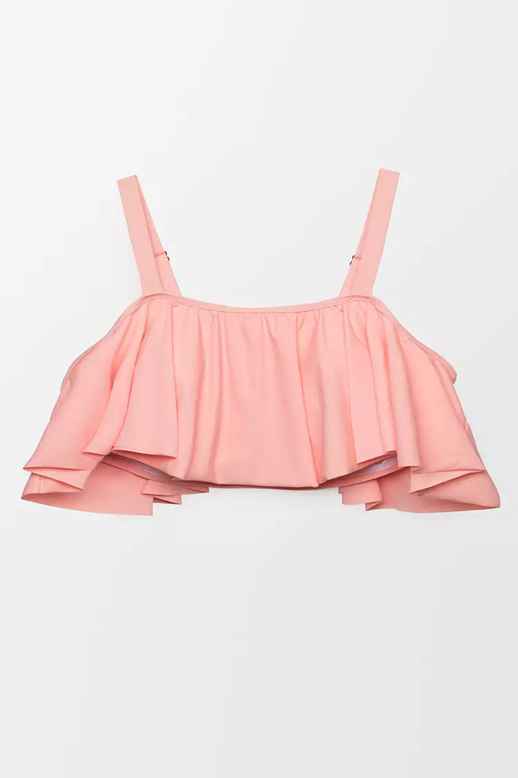 Cupshe Lucy Pink Ruffle Plus Size Bikini Top 3 Cupshe Lucy Pink Ruffle Plus Size Bikini Top - Image 3