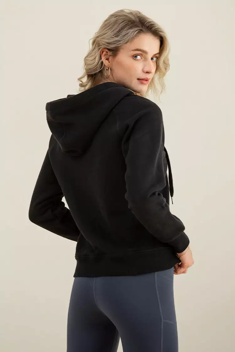 Cupshe Snow Kiss Black Half Zip Hoodie 2 Cupshe Snow Kiss Black Half Zip Hoodie - Image 2