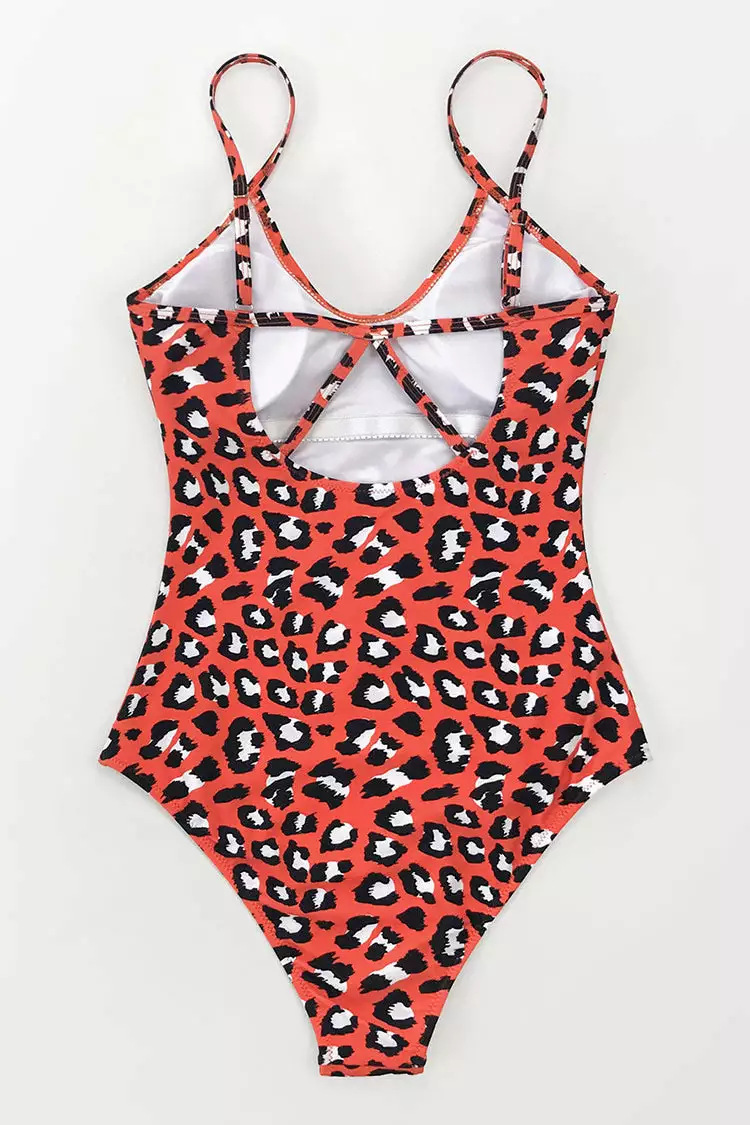 Cupshe Red Leopard Print One Piece Swimsuit 7 Cupshe Red Leopard Print One Piece Swimsuit - Image 7