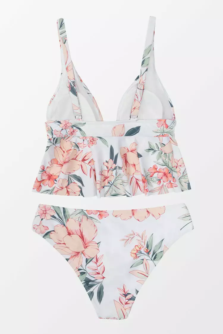 Cupshe Tina Floral Ruffle Hem Tankini 4 Cupshe Tina Floral Ruffle Hem Tankini - Image 4