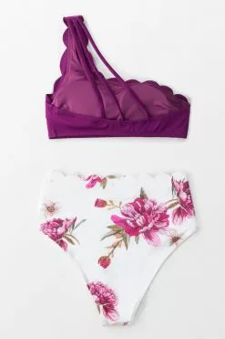 Cupshe Purple And Floral One Shoulder Scalloped Bikini 10 Cupshe Purple And Floral One Shoulder Scalloped Bikini -Deals Cupshe Store 2 54d711d6 6f2c 46a0 beaa 52491a8e0910