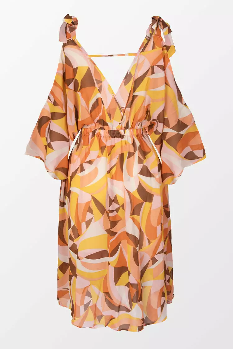Cupshe Elissa Geometric Print Tie Shoulder Cover-up Dress 4 Cupshe Elissa Geometric Print Tie Shoulder Cover-up Dress - Image 4