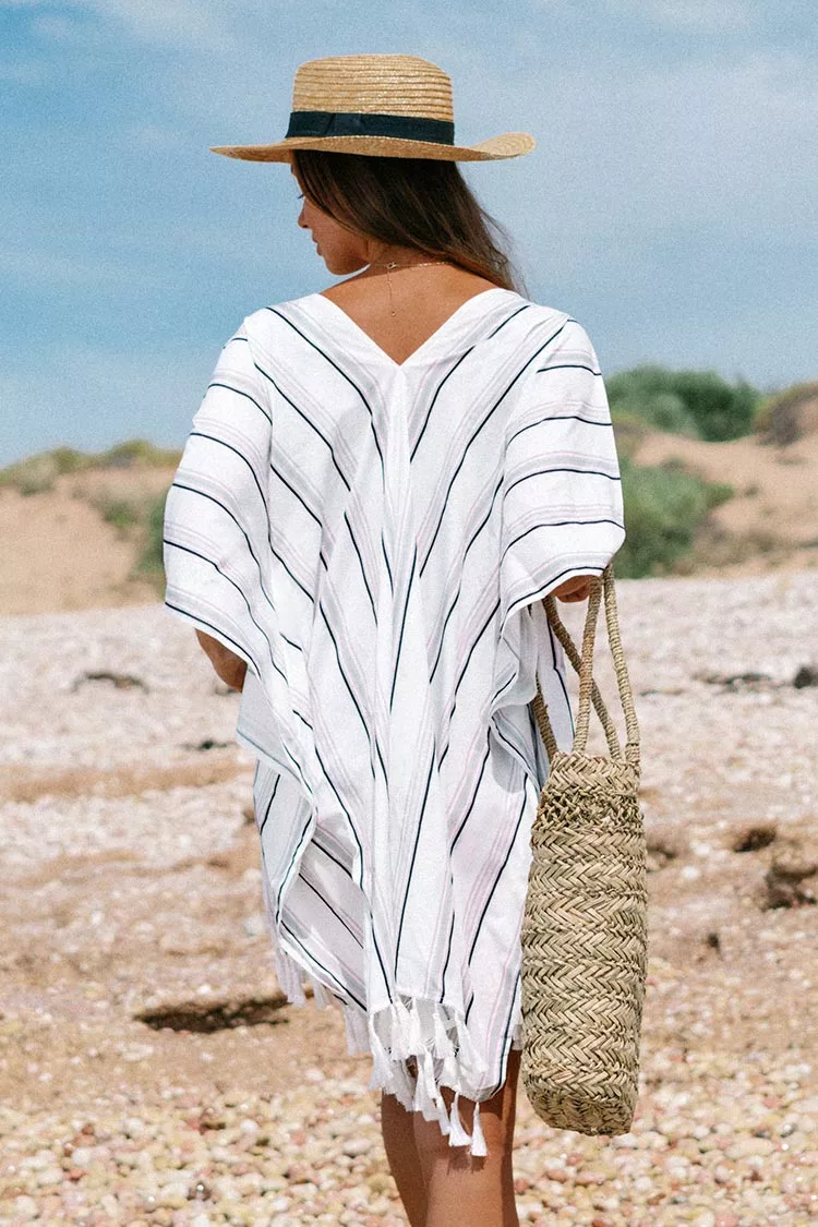 Cupshe Autumn Striped Tassel Trim Kimono 2 Cupshe Autumn Striped Tassel Trim Kimono - Image 2