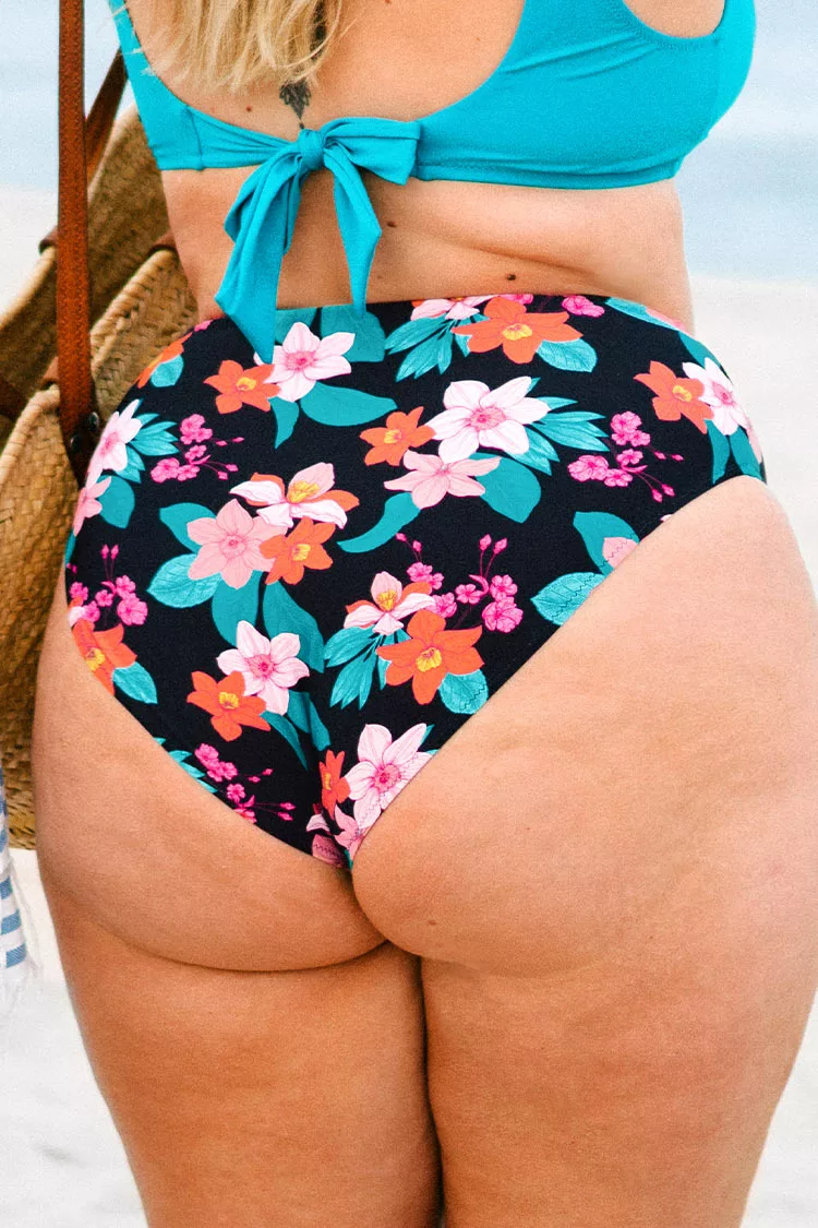 Cupshe Cynthia Floral High Waisted Plus Size Bikini Bottom 2 Cupshe Cynthia Floral High Waisted Plus Size Bikini Bottom - Image 2