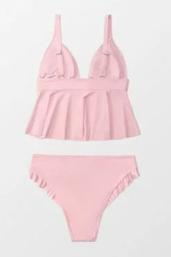 CUPSHE Sidney Pink Plunge Ruffle Tankini 7 CUPSHE Sidney Pink Plunge Ruffle Tankini -Deals Cupshe Store 2 60f66a26 098c 4236 bf1d 50814e5c3bd0