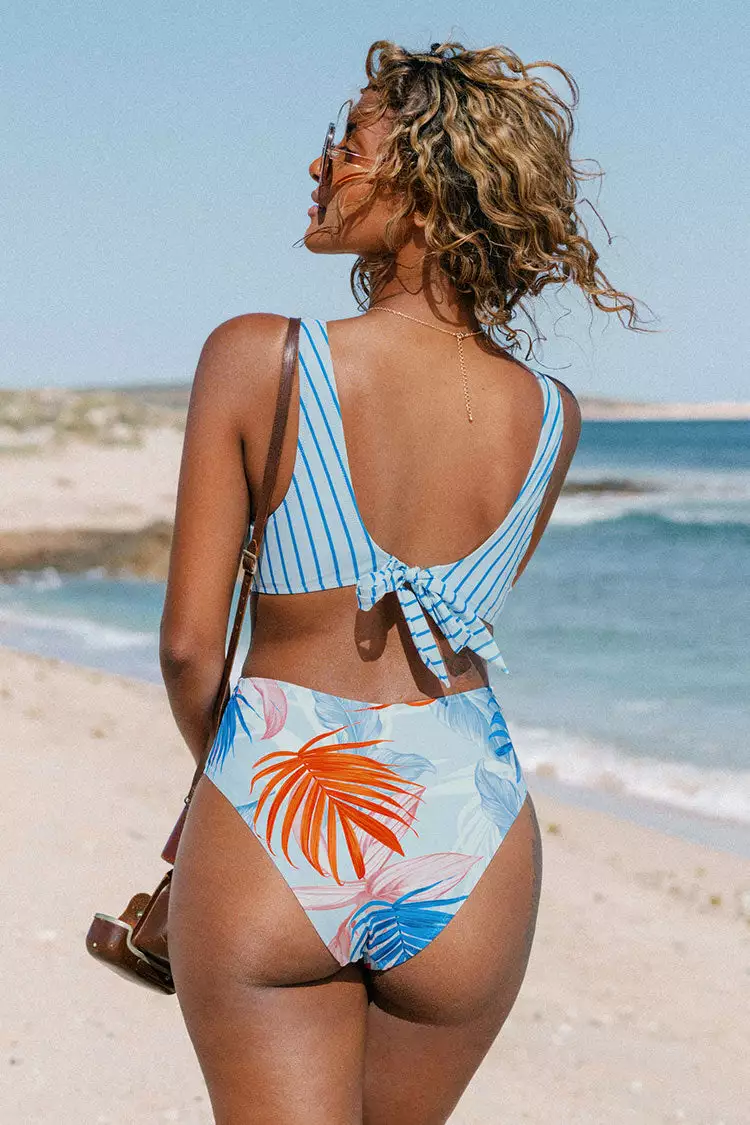 Cupshe Amoura Tropical Striped Cut-out One Piece Swimsuit 2 Cupshe Amoura Tropical Striped Cut-out One Piece Swimsuit - Image 2
