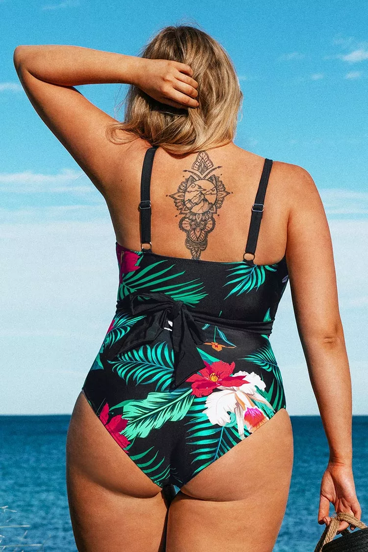 Cupshe Victoria Floral Wrap Plus One Piece Swimsuit 2 Cupshe Victoria Floral Wrap Plus One Piece Swimsuit - Image 2