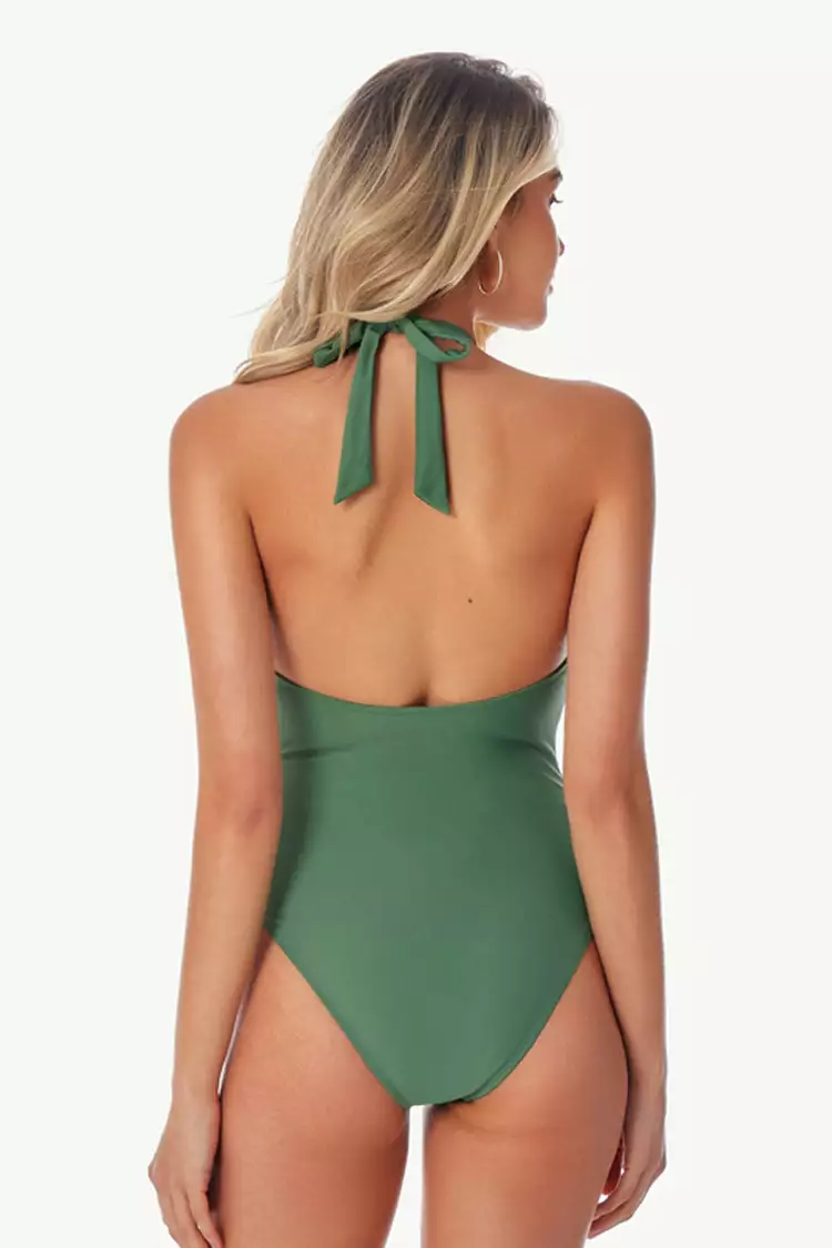 Cupshe Green Halter Flower Cutout One Piece Swimsuit 4 Cupshe Green Halter Flower Cutout One Piece Swimsuit - Image 4