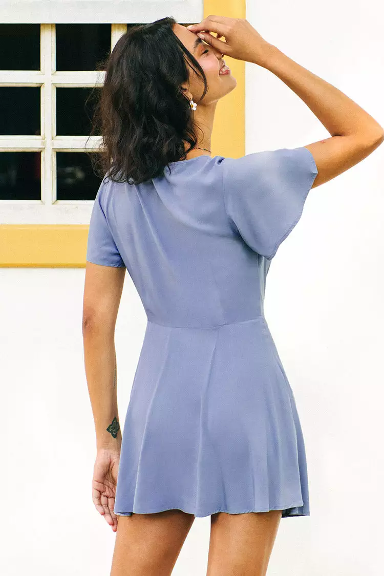 Cupshe Maxine Dust Blue Plunge Short Dress 2 Cupshe Maxine Dust Blue Plunge Short Dress - Image 2