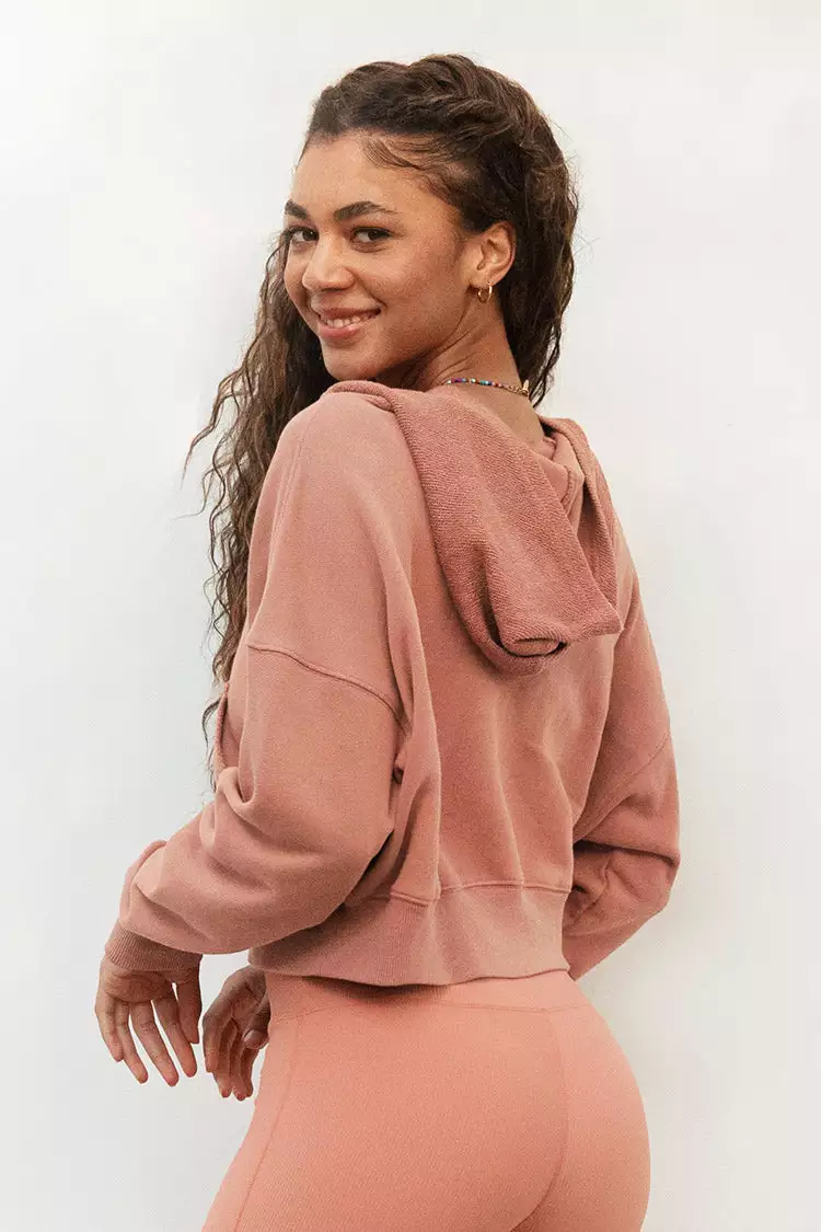 Cupshe Barbados Drop Shoulder Crop Long Sleeve Hoodie 2 Cupshe Barbados Drop Shoulder Crop Long Sleeve Hoodie - Image 2