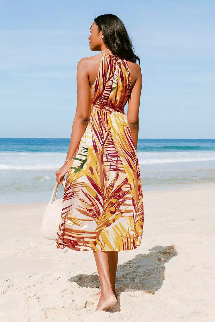 Cupshe Annabella Yellow Tropical Plants Dress 2 Cupshe Annabella Yellow Tropical Plants Dress - Image 2