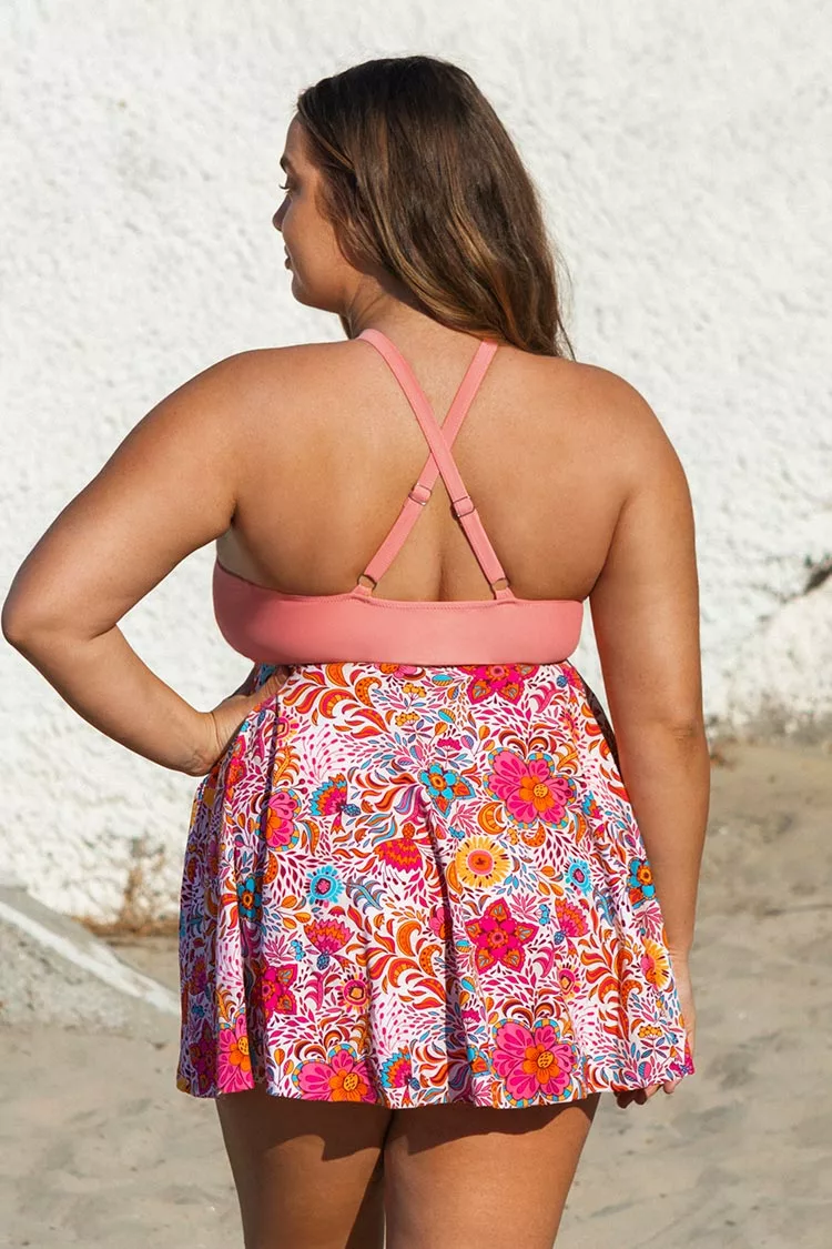 Cupshe Floral Cutout Plus Size Tankini 2 Cupshe Floral Cutout Plus Size Tankini - Image 2
