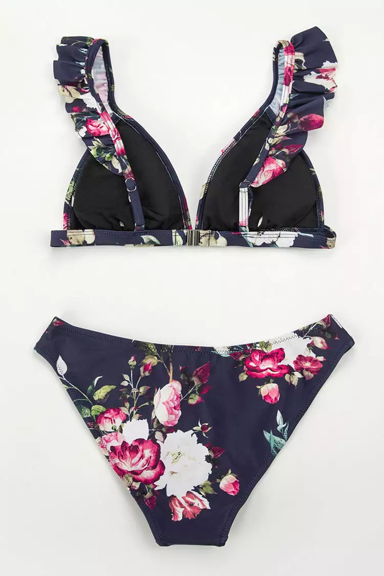 CUPSHE Ruffle Floral Bikini 4 CUPSHE Ruffle Floral Bikini - Image 4