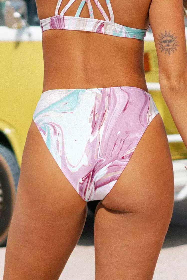Cupshe Marbled Swirl Cheeky High Leg High Waist Bikini Bottom 2 Cupshe Marbled Swirl Cheeky High Leg High Waist Bikini Bottom - Image 2