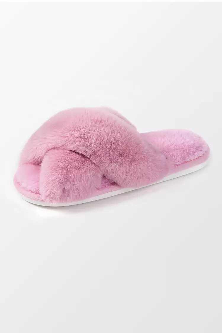 Cupshe Karter Pink Cross Strap Slippers 2 Cupshe Karter Pink Cross Strap Slippers - Image 2