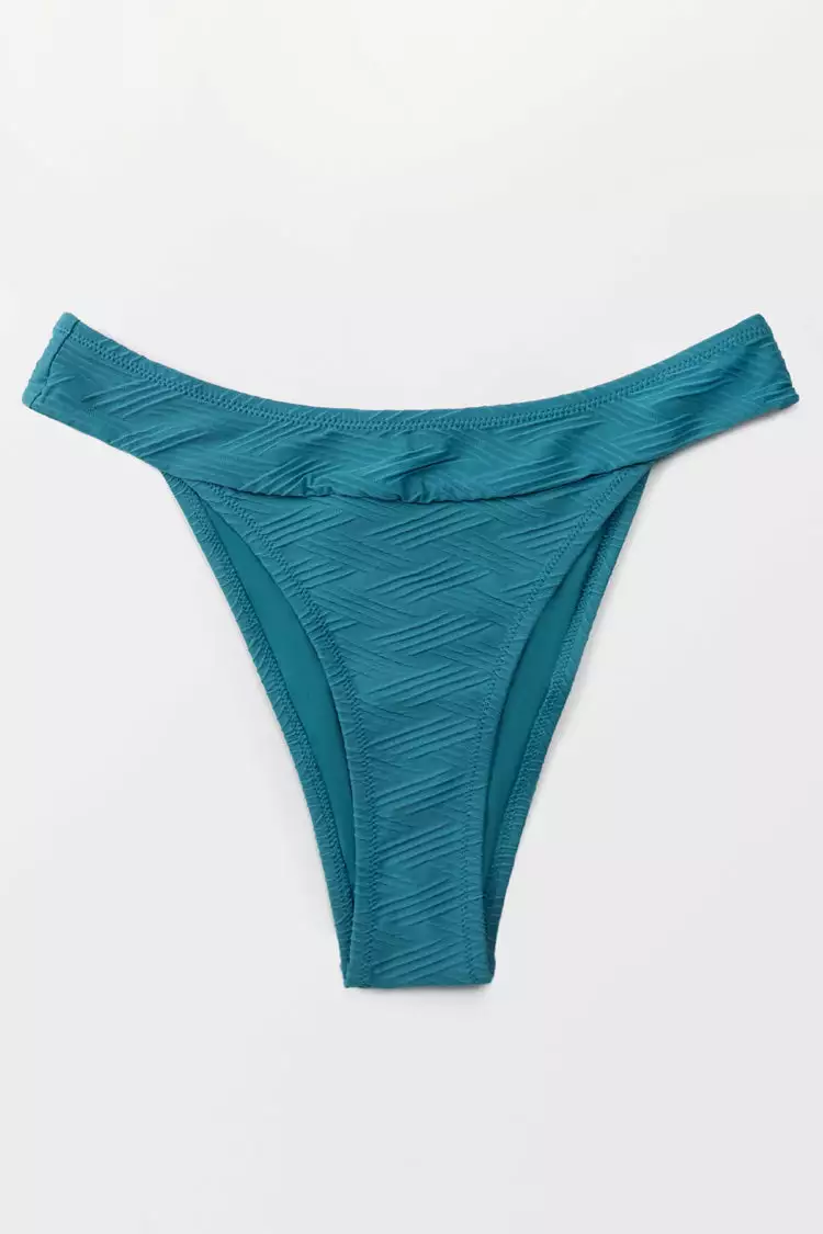 Cupshe Lexi Blue Mid Waisted High Cut Bikini Bottom 3 Cupshe Lexi Blue Mid Waisted High Cut Bikini Bottom - Image 3