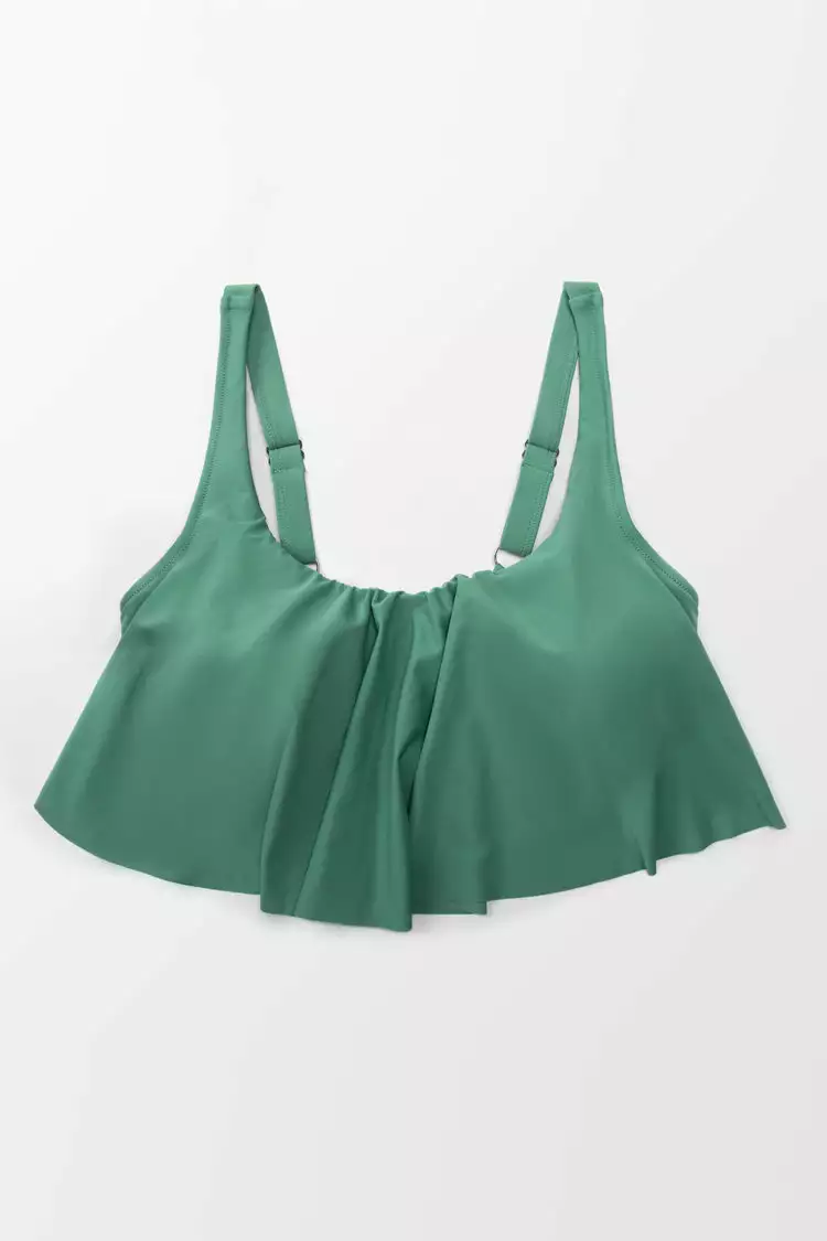 Cupshe Bree Ruffle Tankini Plus Size Bikini Top 5 Cupshe Bree Ruffle Tankini Plus Size Bikini Top - Image 5