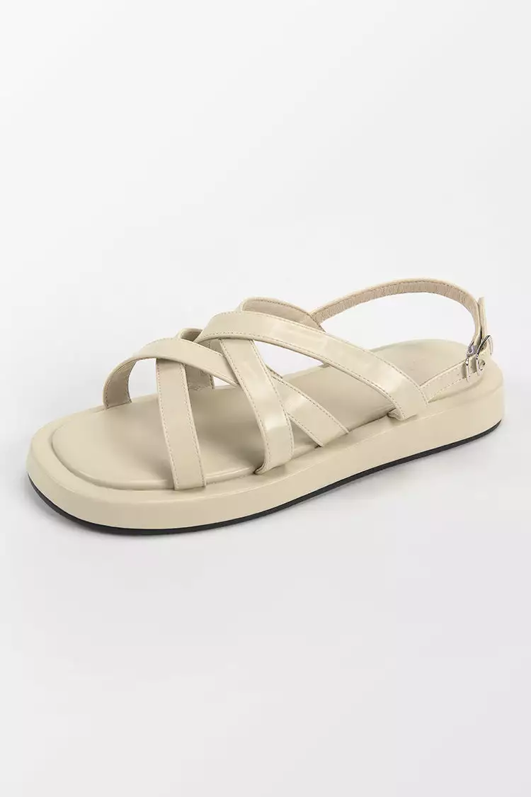 Cupshe Vineyards Crisscross Strap Ankle Buckle Sandals 2 Cupshe Vineyards Crisscross Strap Ankle Buckle Sandals - Image 2