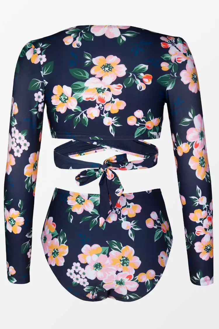 Cupshe Sariah Floral Wrap Long Sleeve Bikini 4 Cupshe Sariah Floral Wrap Long Sleeve Bikini - Image 4