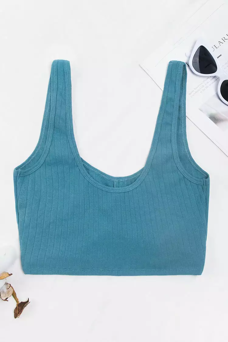 Cupshe Palm Crisscross U-neck Sports Bra 2 Cupshe Palm Crisscross U-neck Sports Bra - Image 2