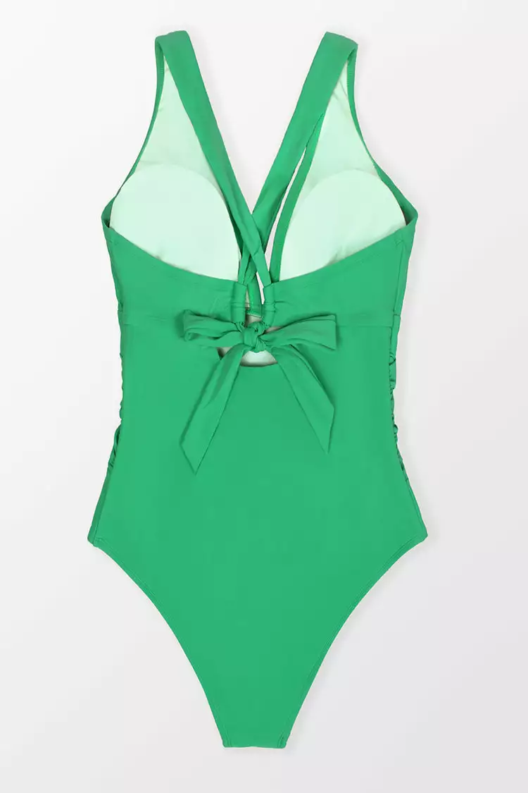 Cupshe Dessert & Daiquiris Shirred Halter Plus Size One Piece Swimsuit 4 Cupshe Dessert & Daiquiris Shirred Halter Plus Size One Piece Swimsuit - Image 4