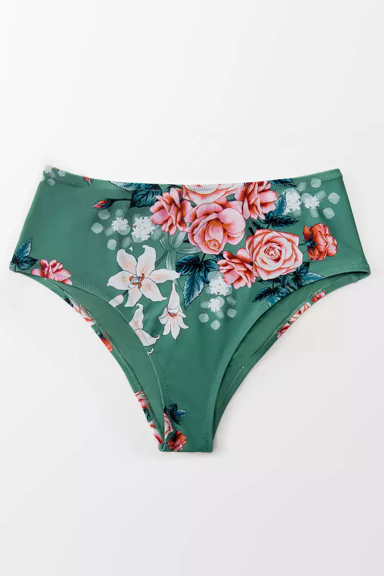 Cupshe Bree Floral High Waisted Plus Size Bikini Bottom 4 Cupshe Bree Floral High Waisted Plus Size Bikini Bottom - Image 4
