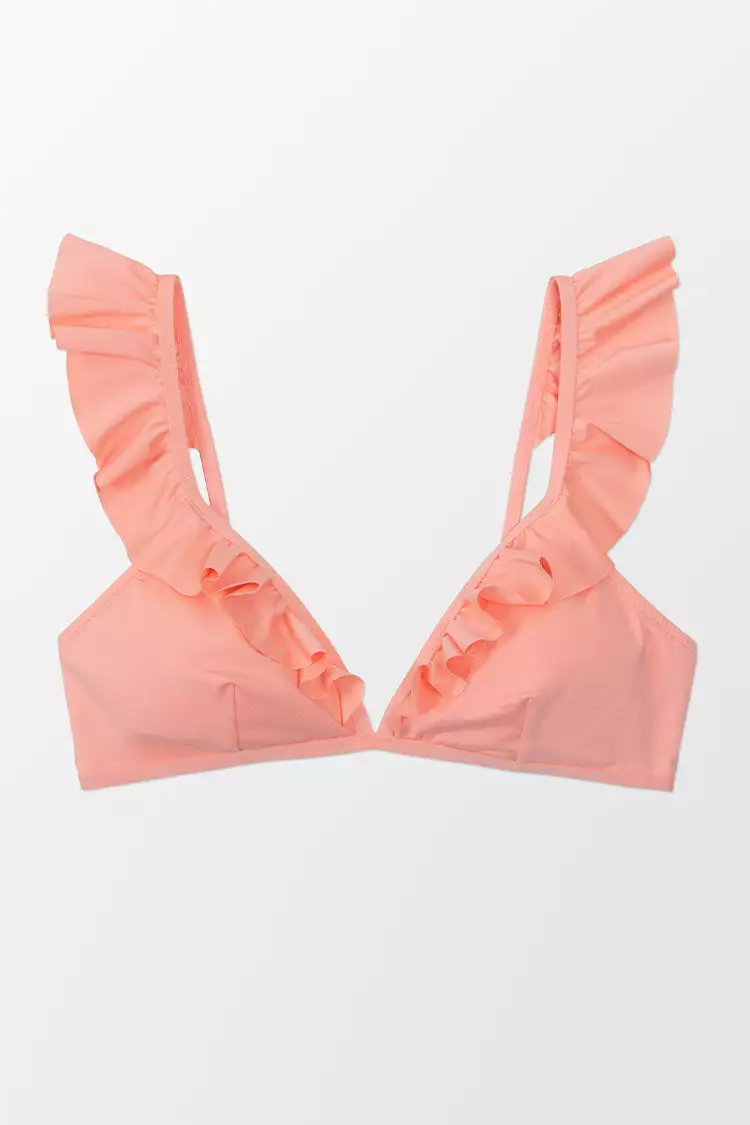 Cupshe Aubree Ruffle V-neck Back Hook Bikini Top 3 Cupshe Aubree Ruffle V-neck Back Hook Bikini Top - Image 3