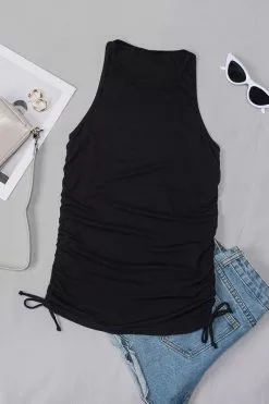 Cupshe Essentials Black Round Neck Ruched Sleeveless Sweatshirt 10 Cupshe Essentials Black Round Neck Ruched Sleeveless Sweatshirt -Deals Cupshe Store 2 87b6aaa1 d813 4baf aed7 87f1a89fae68