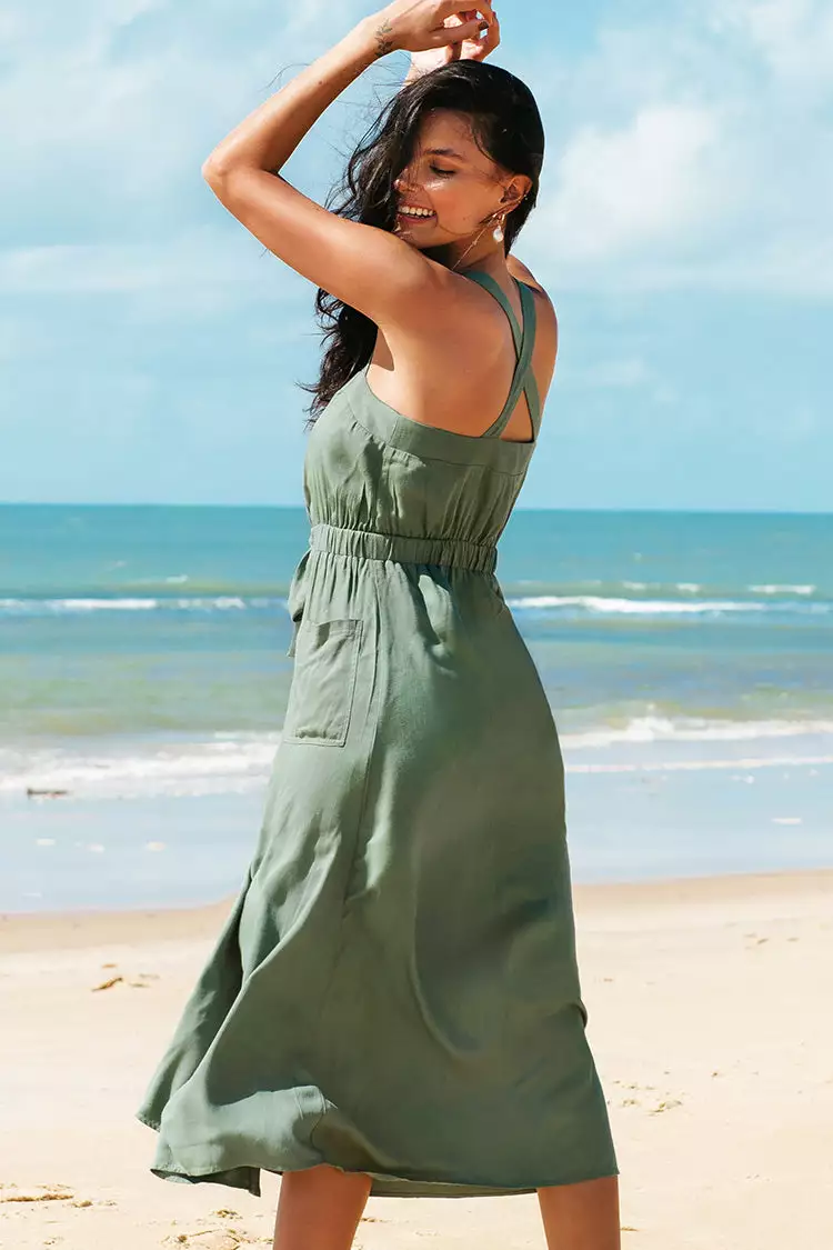 Cupshe Jillian Button Front Wide Strap Dress 2 Cupshe Jillian Button Front Wide Strap Dress - Image 2